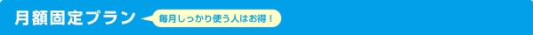 月額固定プラン (毎月しっかり使う人はお得！)
