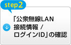 step2) 「公衆無線LAN接続情報 /ログインID」の確認